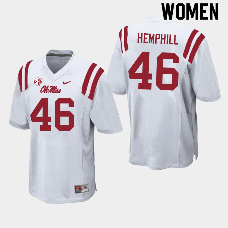 Salathiel Hemphill Ole Miss Rebels NCAA Women's White #46 Stitched Limited College Football Jersey BLS5558TA